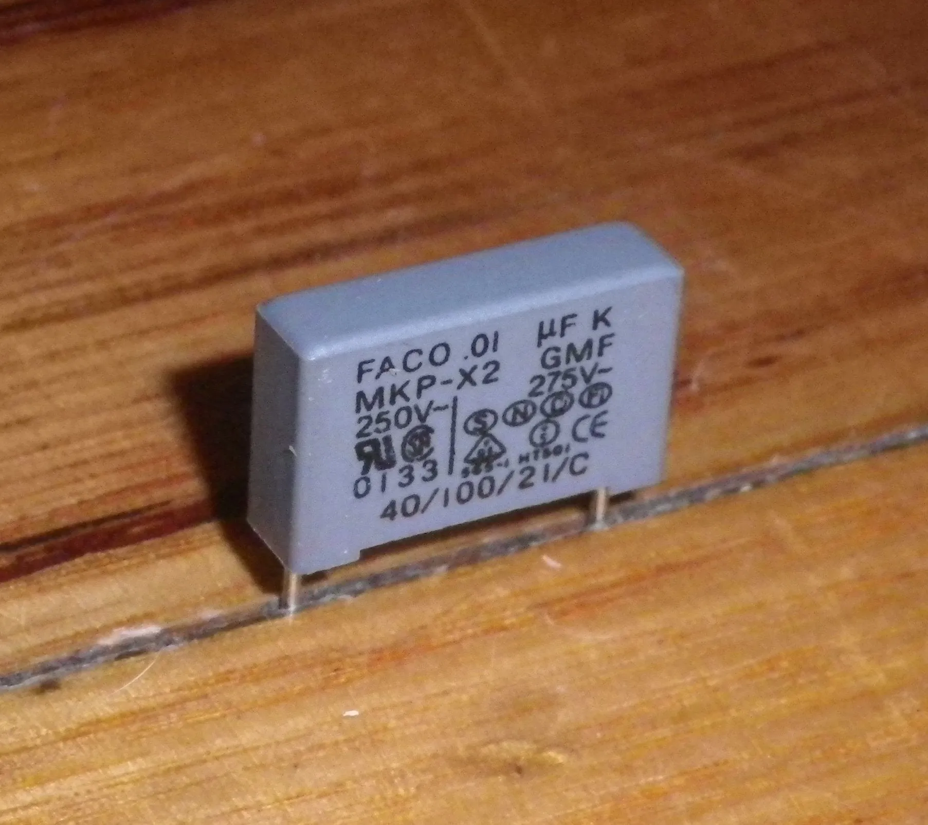 0.01uF 275VAC X2 Mains Suppression Capacitor - Part # .01MKPX2-275