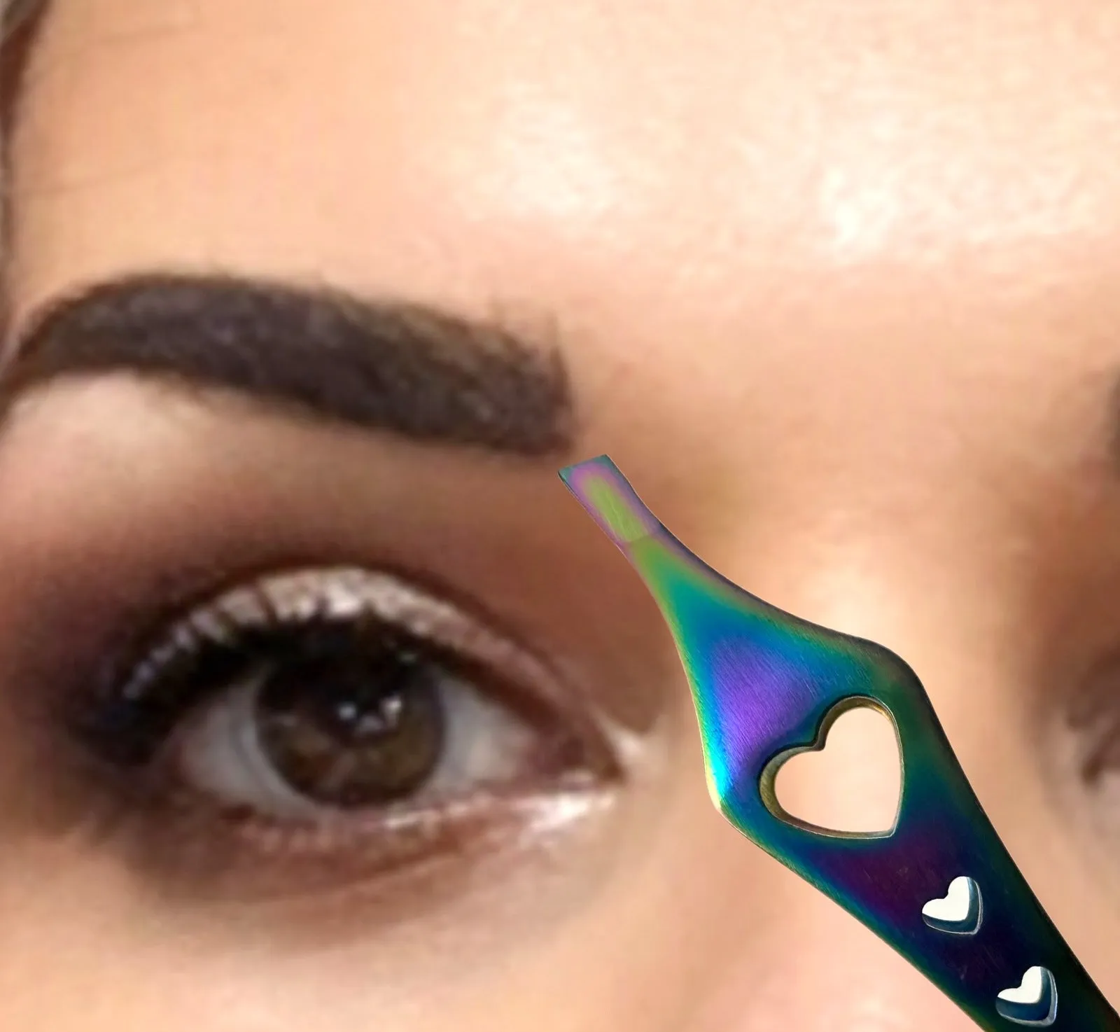 2 in 1 Rainbow Double Ended Tweezers Sharp Slant Precision Tweezer for Eyebrows & Ingrown Hair Removal Skin Care Tool Blackhead Pimple Comedone Remover
