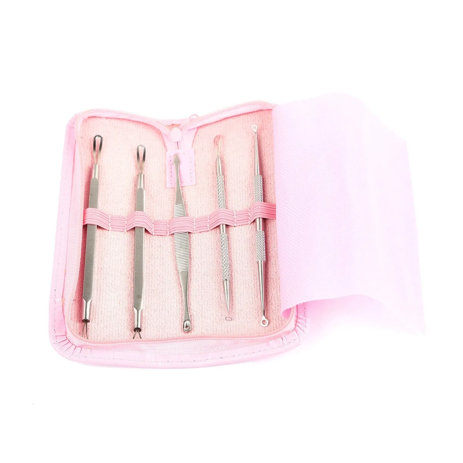 5 Pcs Blackhead Remover Kit Pimple Comedone Extractor Tool Set Stainless Steel