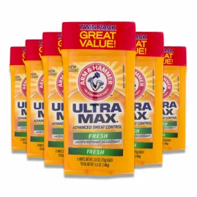 A&H - Ultra Max Antiperspirant Deodorant Solid Fresh - Twin Pack - 2.6 Oz - 6 Pack