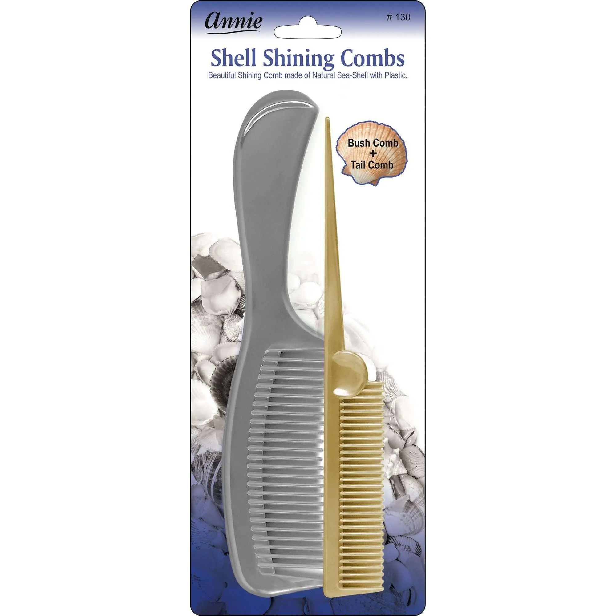 Annie Shell Shining Combs Bushtail 2Ct Asst Color