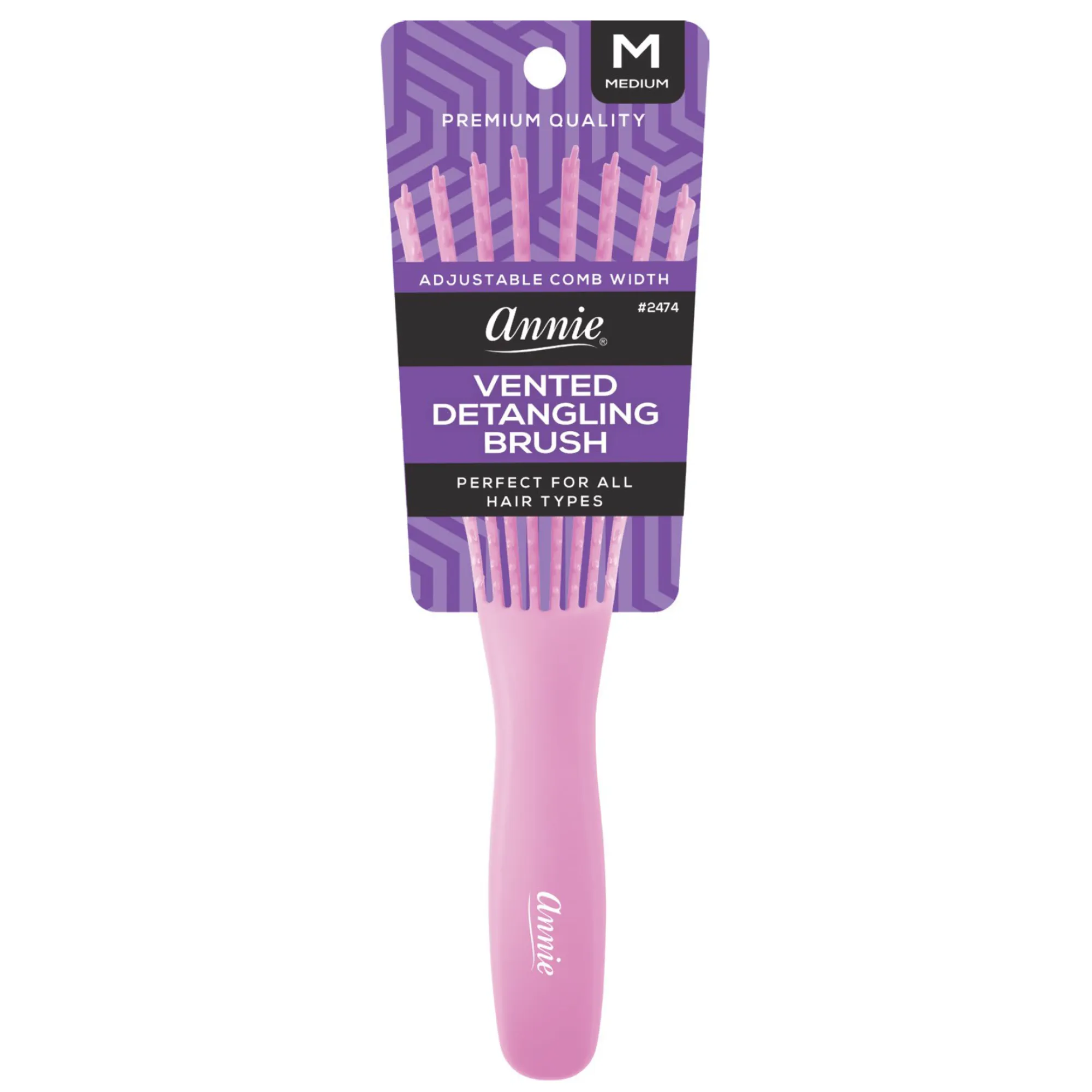 Annie Vented Detangler Brush Medium 8 Row Asst Colors