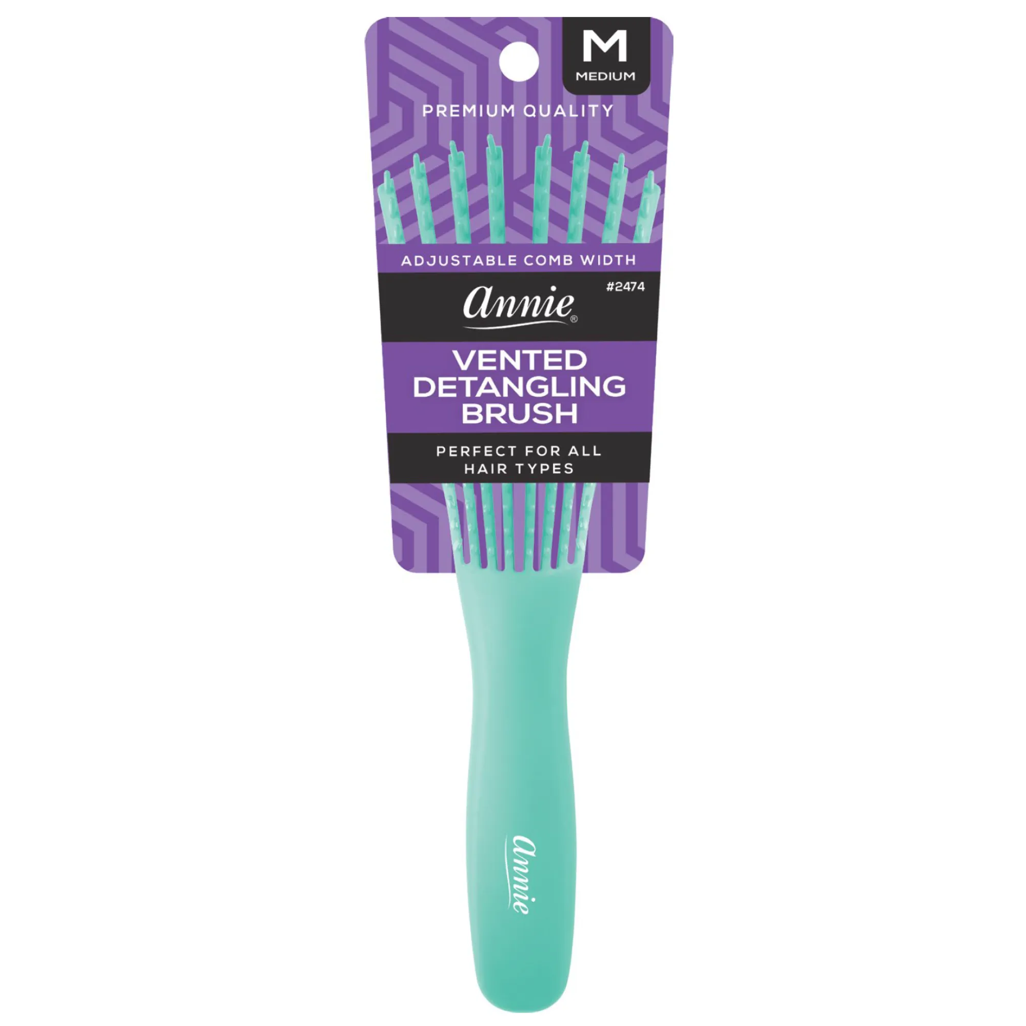 Annie Vented Detangler Brush Medium 8 Row Asst Colors