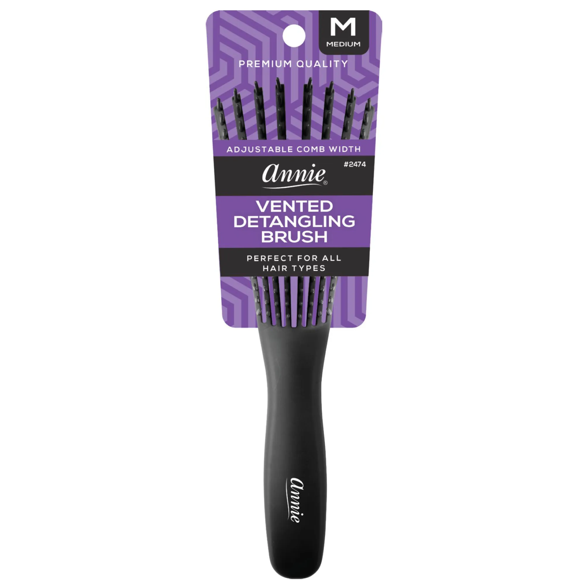 Annie Vented Detangler Brush Medium 8 Row Asst Colors