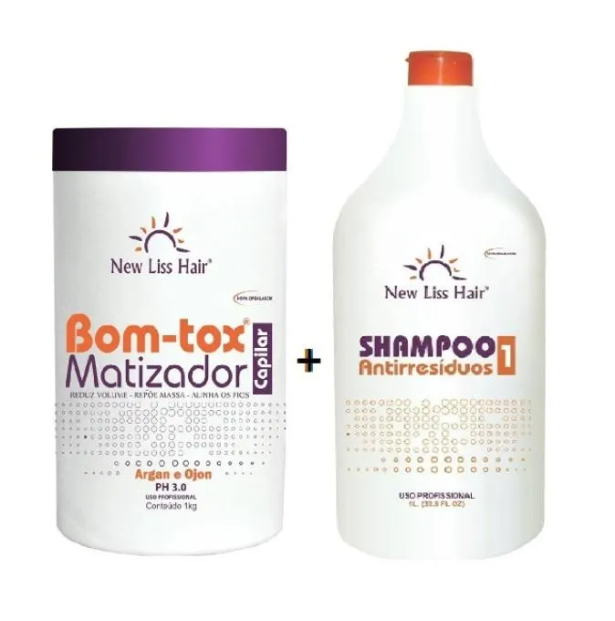 Anti Residues Shampoo   Bom-tox Argan Ojon Tinting Mask Kit 2x1 - New Liss Hair