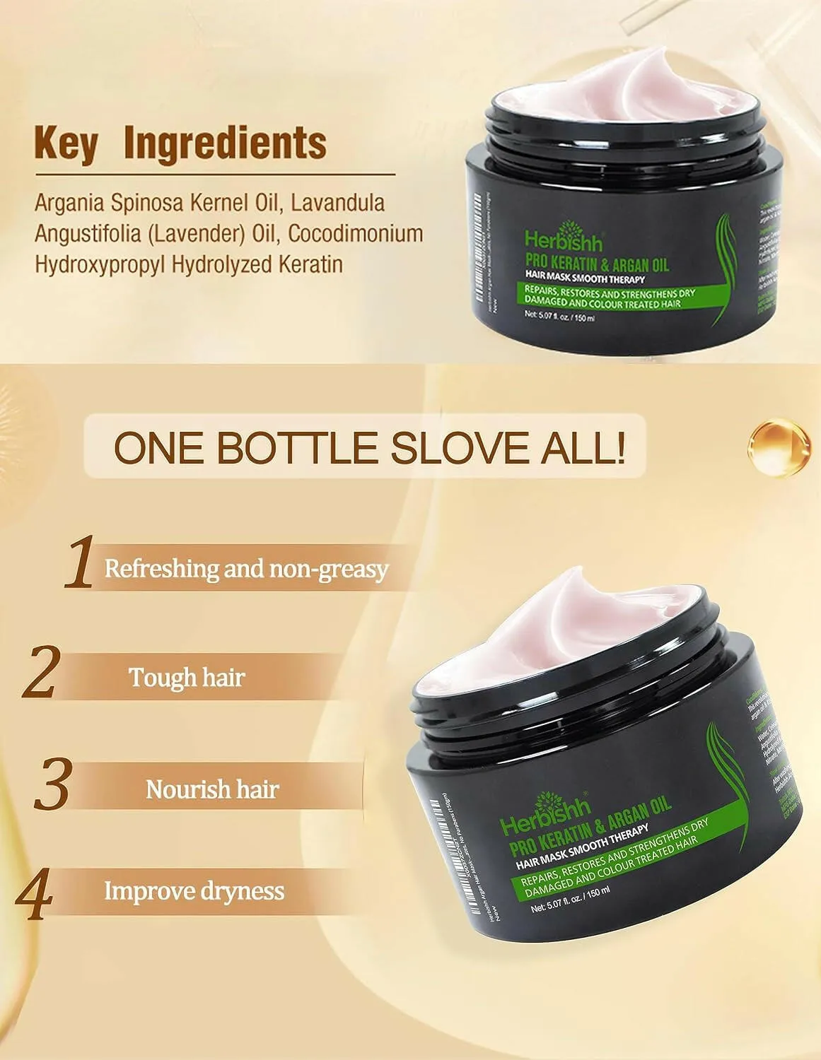 Argan Hair Mask -150gm - Herbishh