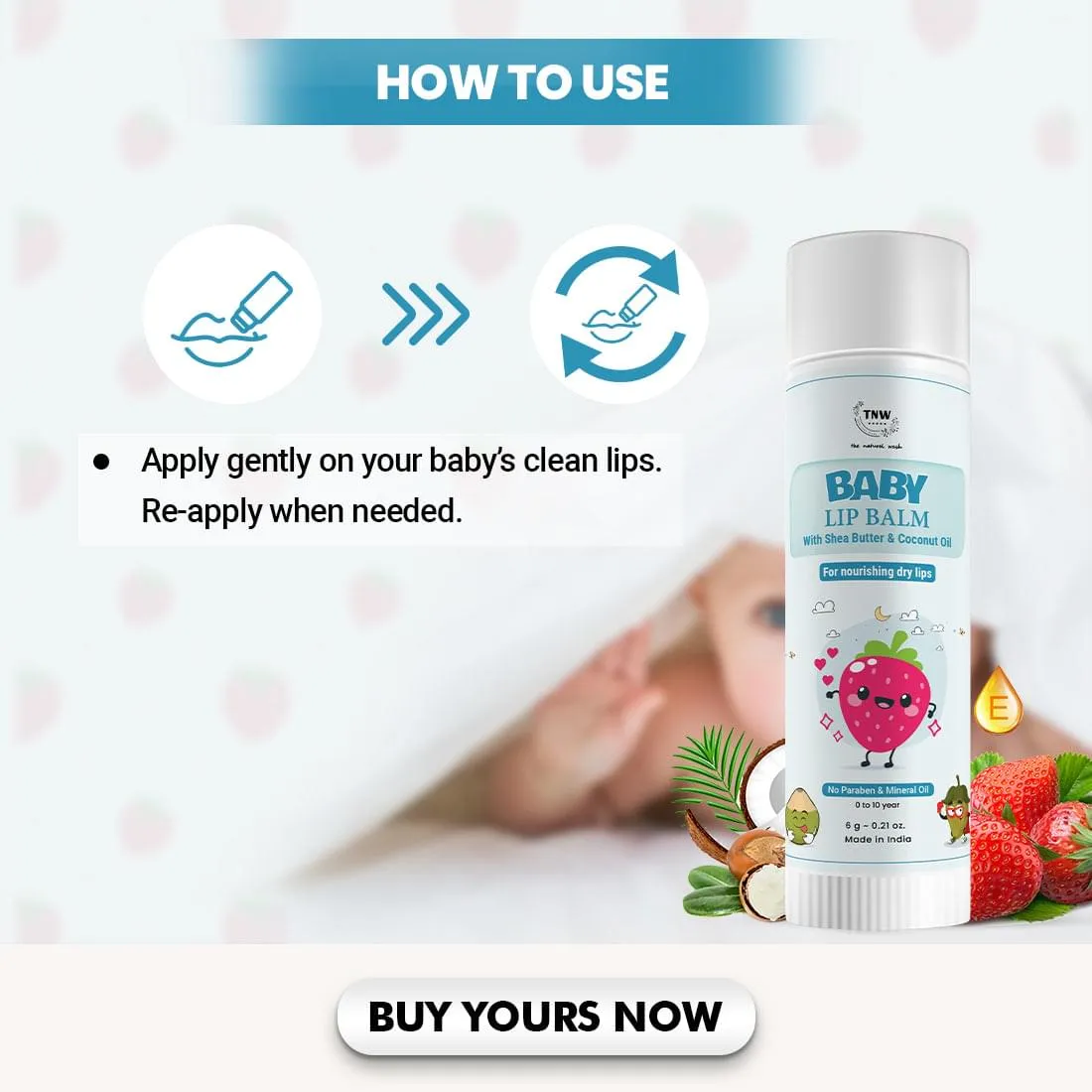 Baby Lip Balm for Dry Lips.