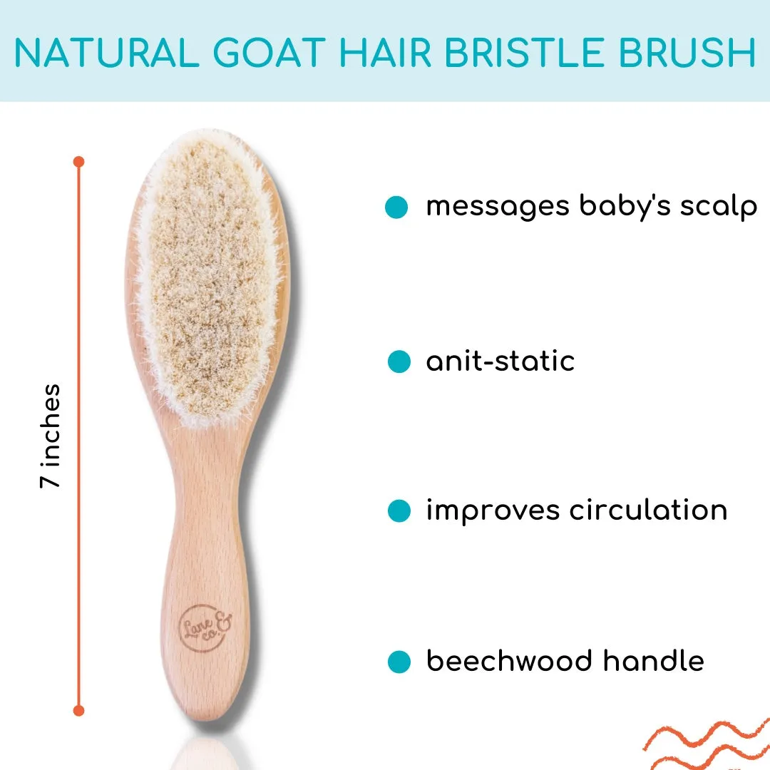 Baby / Toddler Hairstyling Set With Soft Bristle Hairbrush, Hard Bristle Hair Brush & Hair Paste