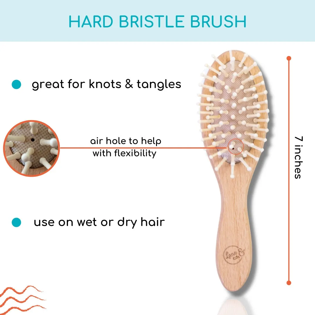 Baby / Toddler Hairstyling Set With Soft Bristle Hairbrush, Hard Bristle Hair Brush & Hair Paste