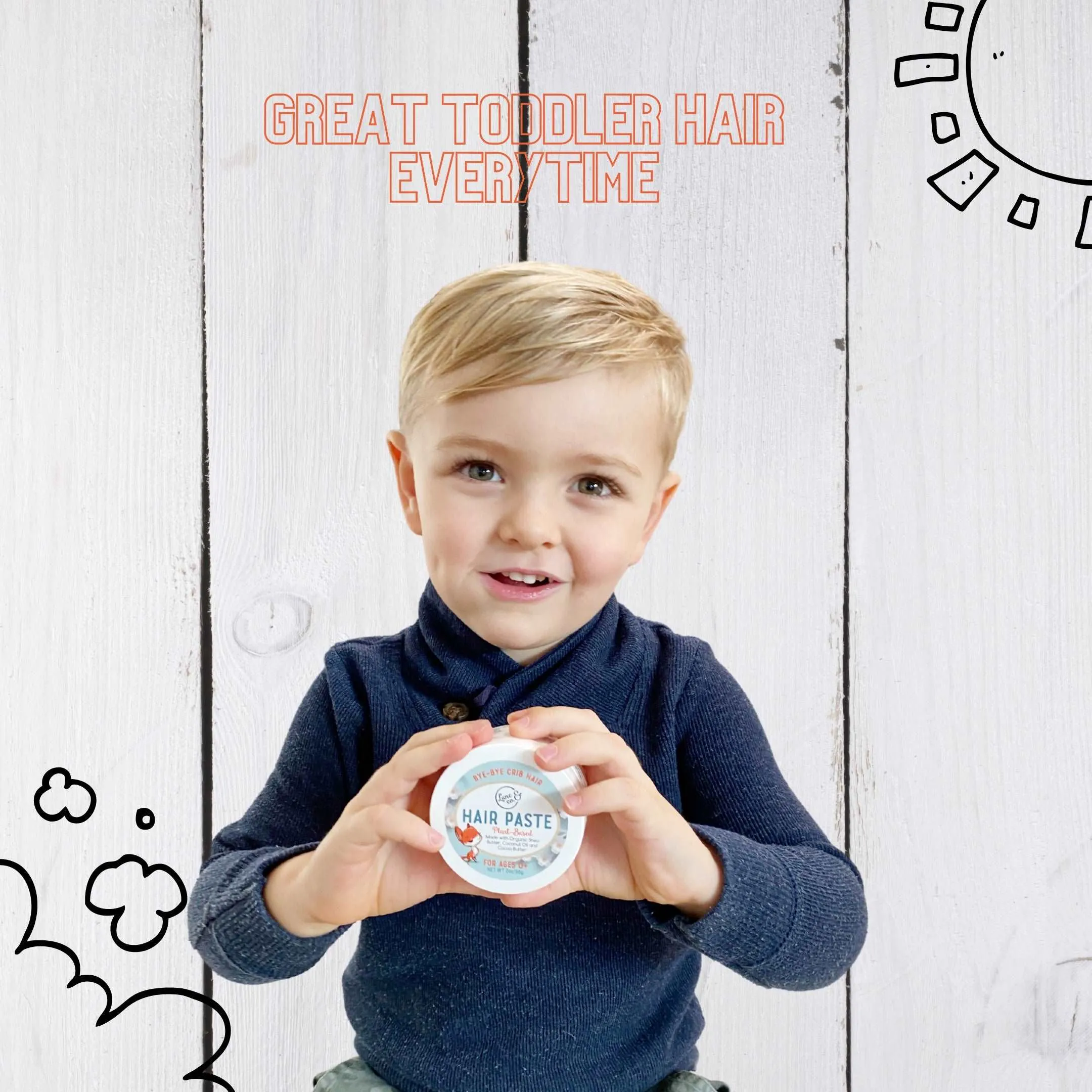 Baby / Toddler Hairstyling Set With Soft Bristle Hairbrush, Hard Bristle Hair Brush & Hair Paste