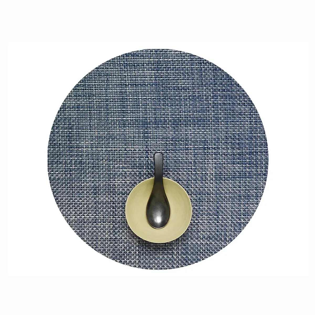 Basketweave Round Placemat Denim