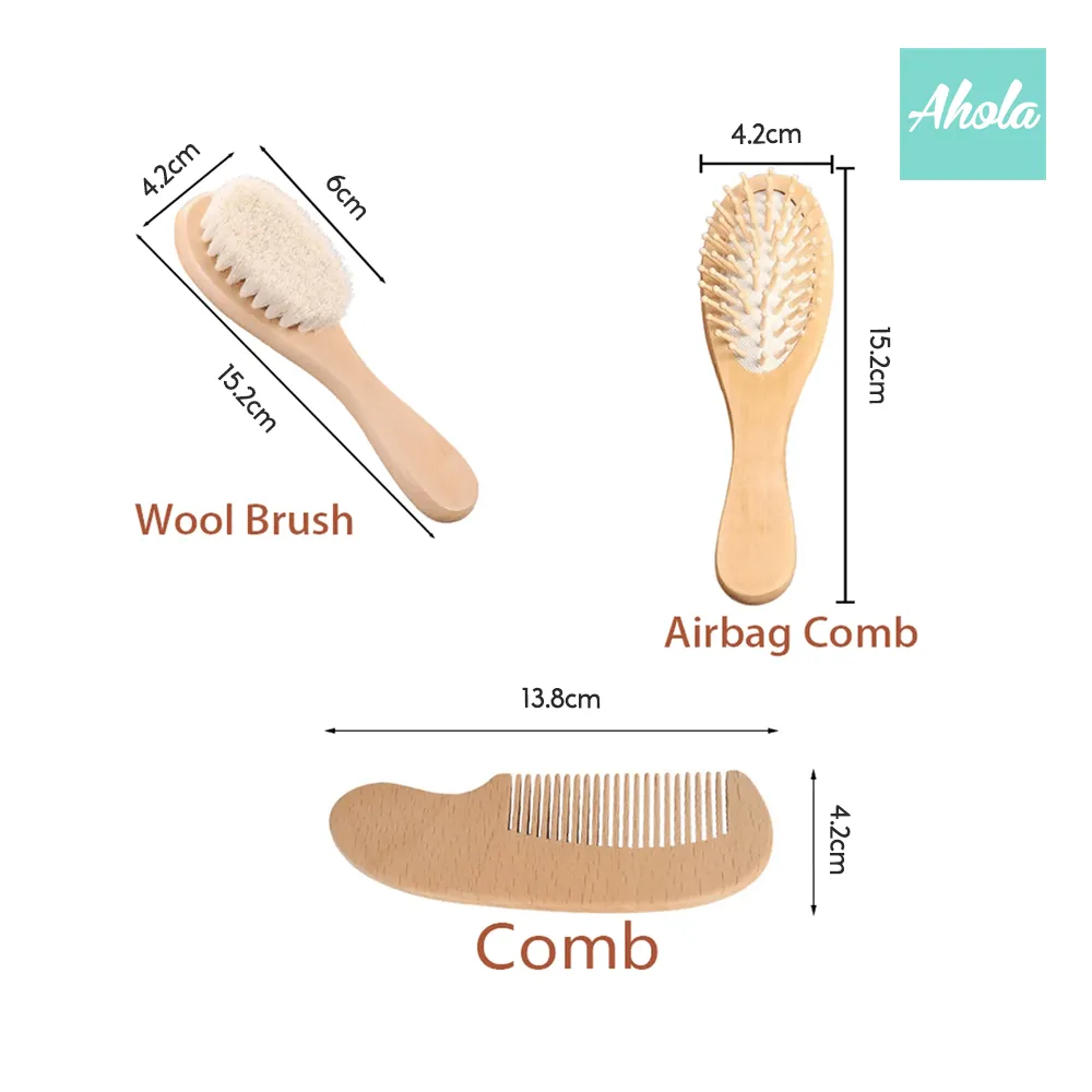 【Bouquet】Custom Wood Comb Grooming Set 刻字木梳禮盒套裝(一套3把)