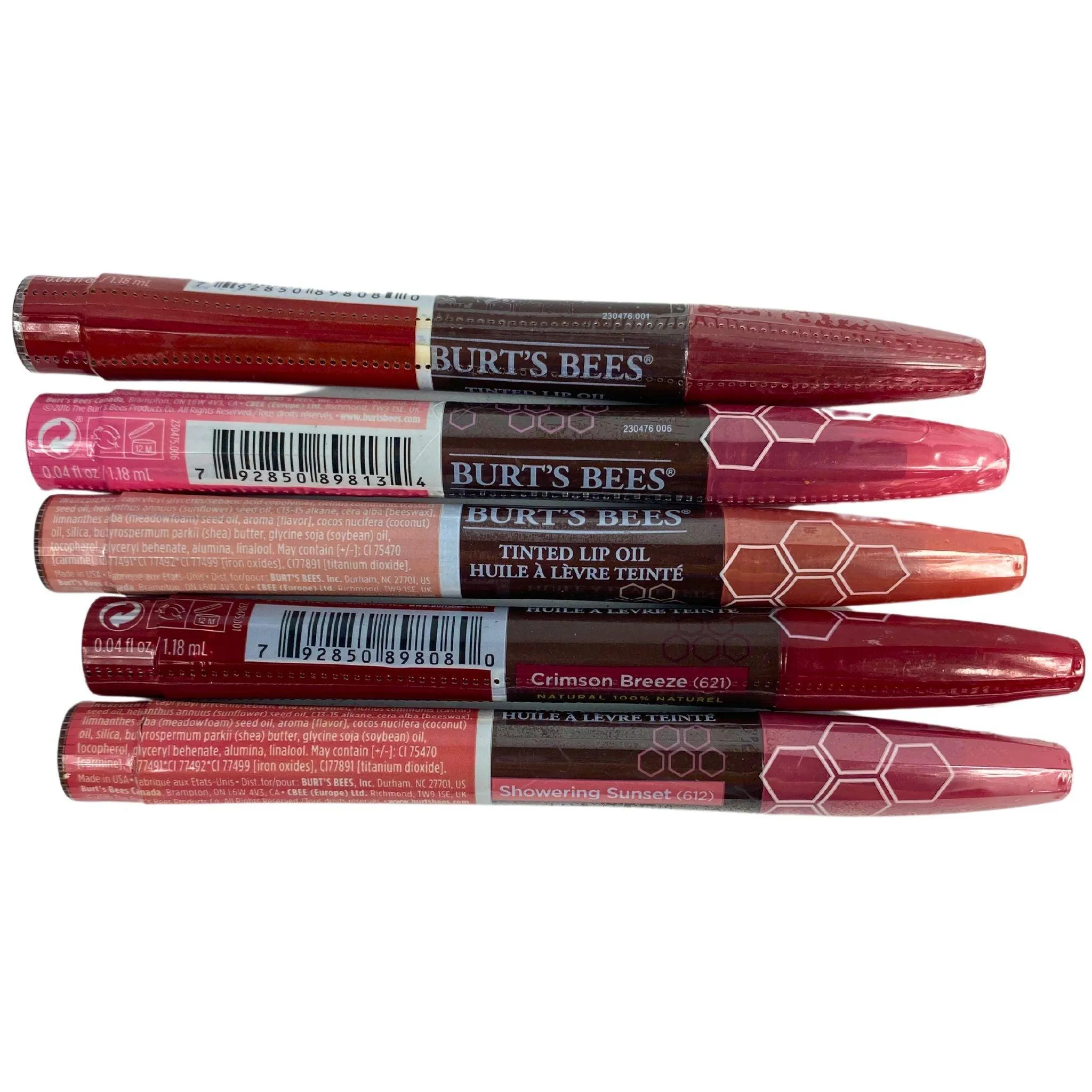 Burt's Bees Tinted Lip Oil Assorted Mix 100% Natural 0.04OZ (70 Pcs Lot)