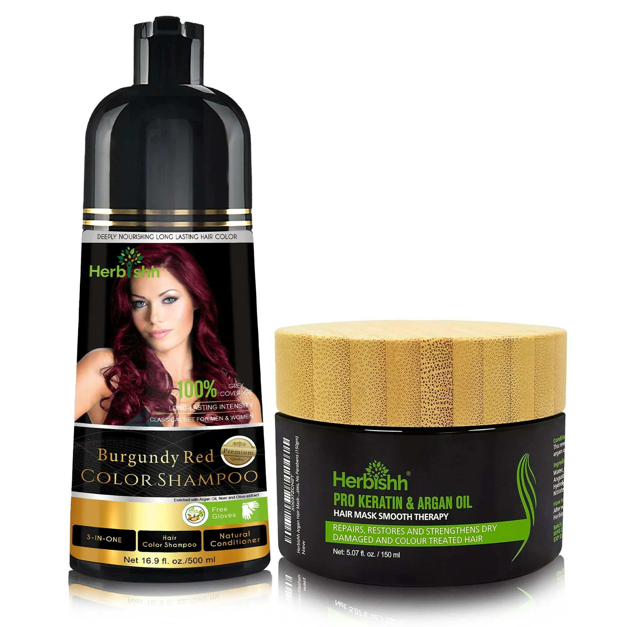 Buy 1 Pc Color Shampoo & Pro Keratin Hair Mask - Herbishh