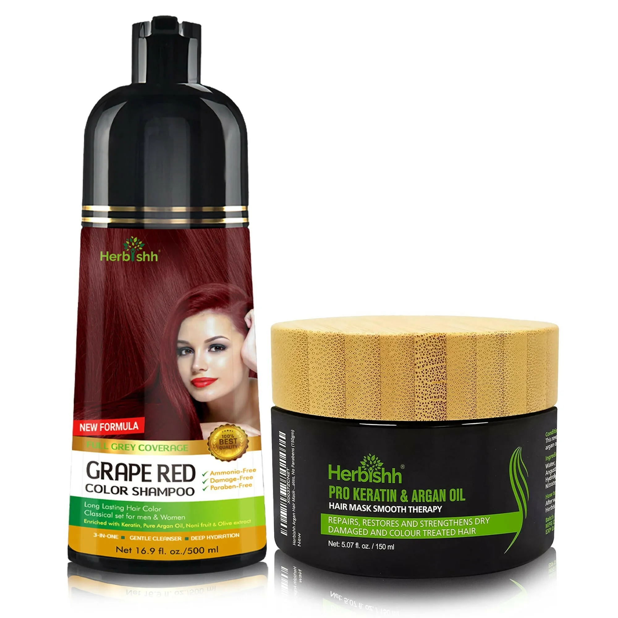 Buy 1 Pc Color Shampoo & Pro Keratin Hair Mask - Herbishh