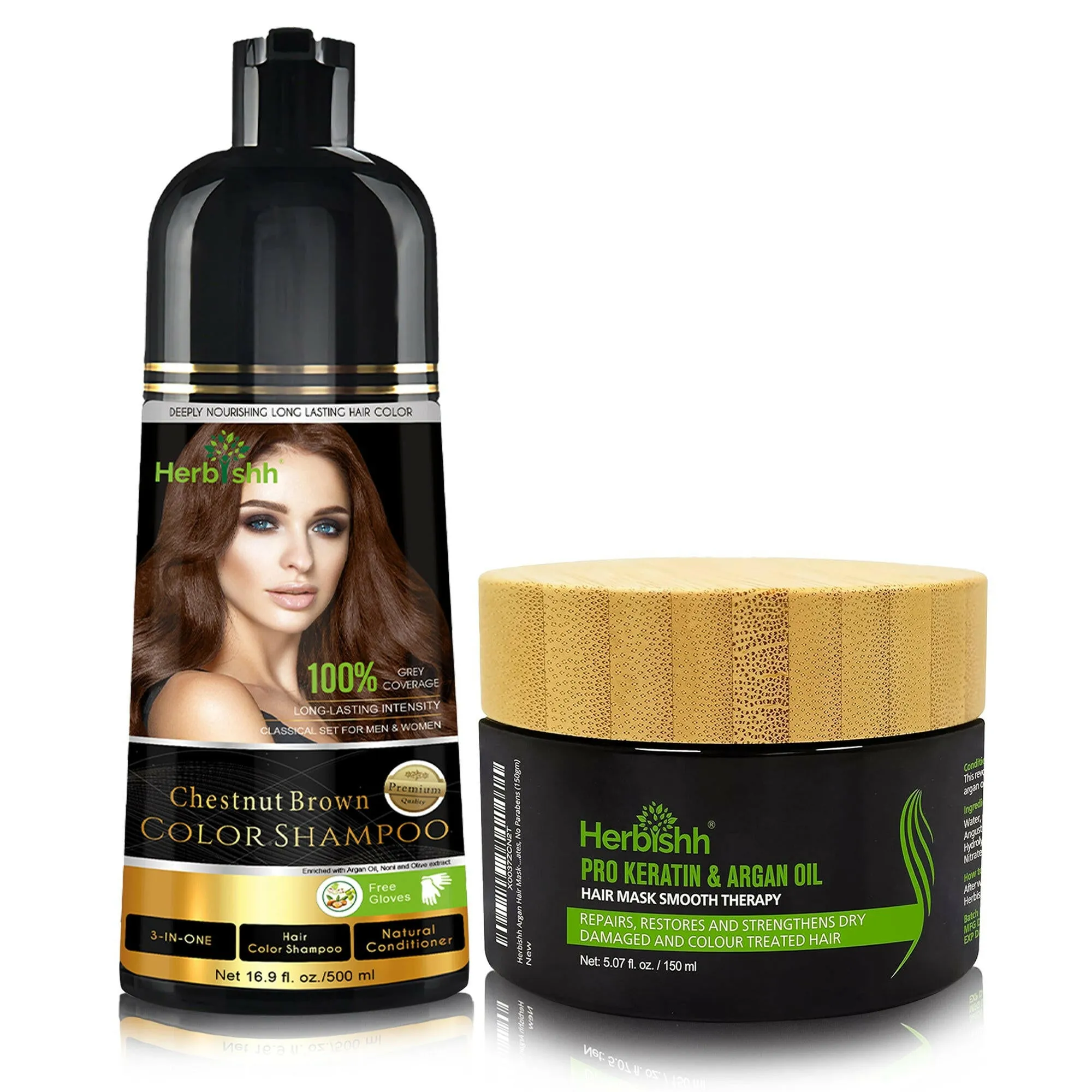 Buy 1 Pc Color Shampoo & Pro Keratin Hair Mask - Herbishh