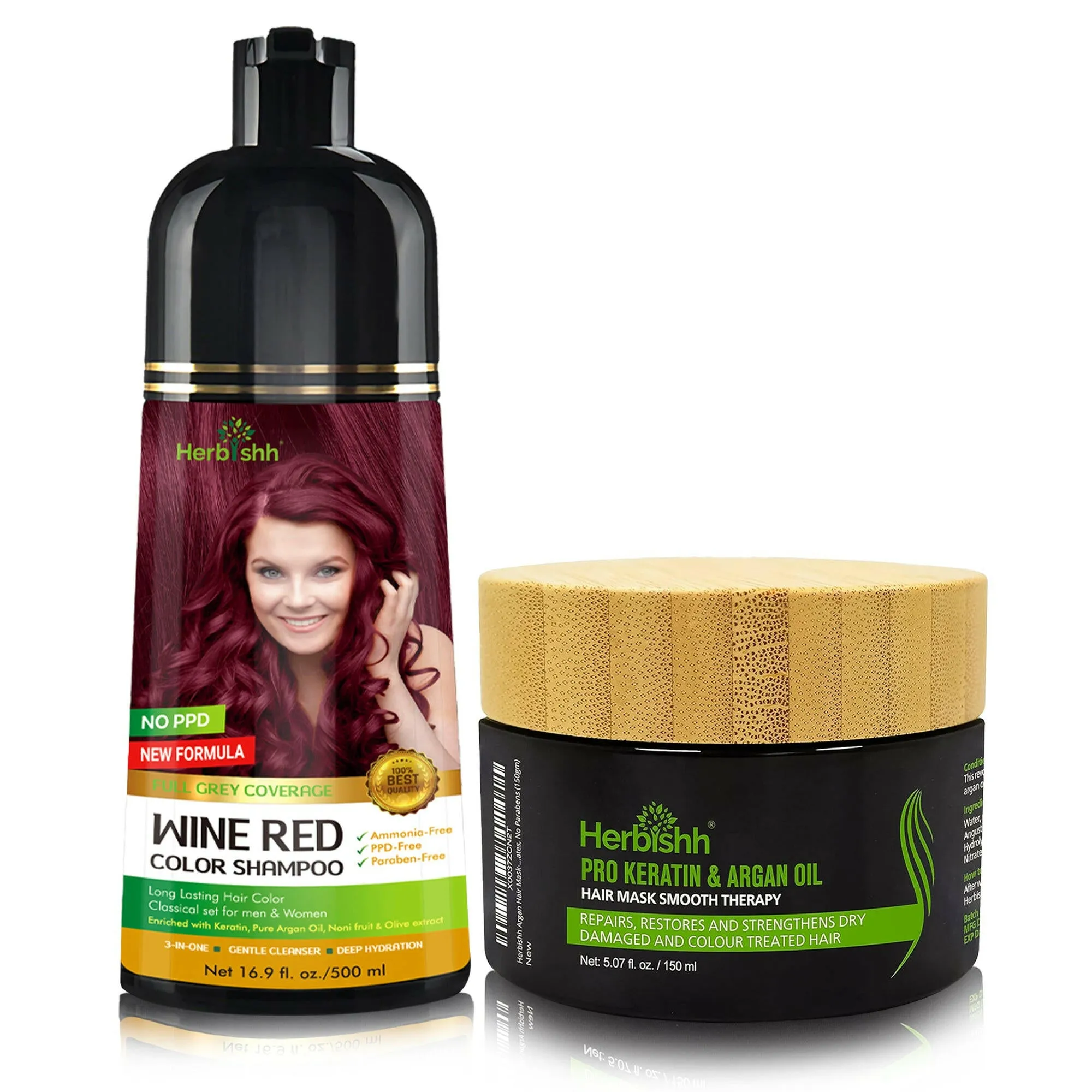 Buy 1 Pc Color Shampoo & Pro Keratin Hair Mask - Herbishh