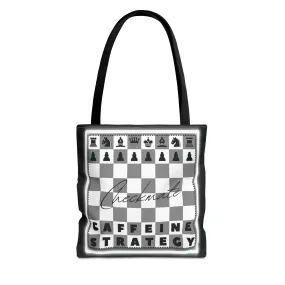 Chess Lover Black Tote Bag - Checkmate Coffee Strategy Gift, Stylish Chessboard Tote for Players, Unique Chess Accessories for Work & Travel