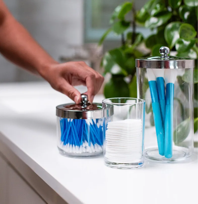 Chrome Lid Round Canisters