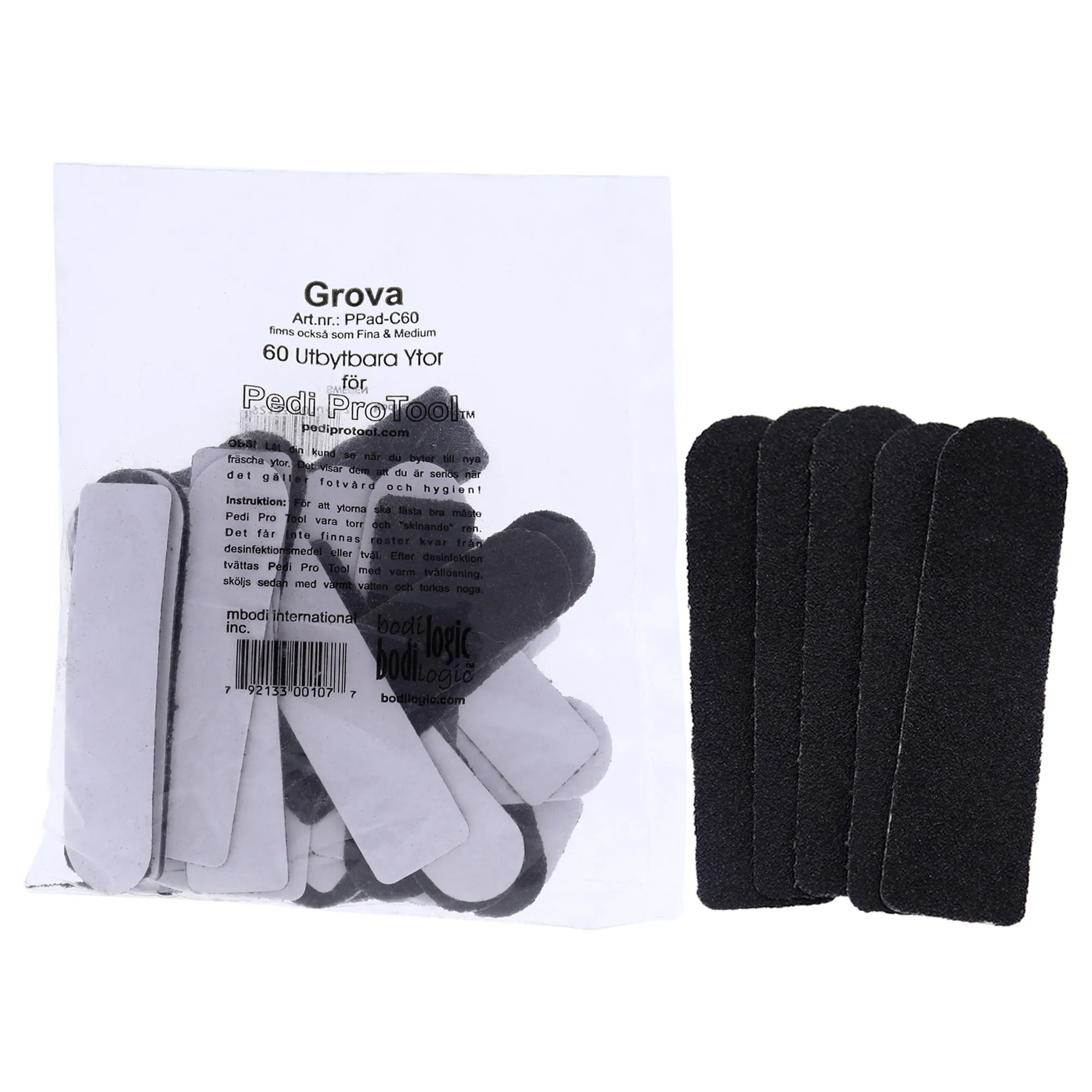 Coarse Replaceable Pads by Pedi ProTool for Women - 60 Pc Nail Shaper