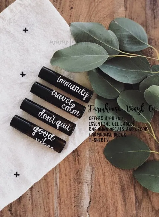 Essential Oil Roller Labels
