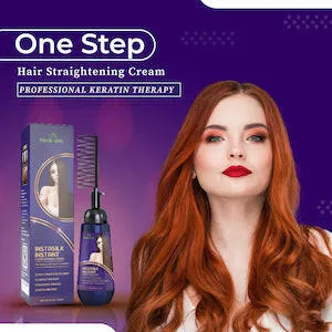Hair Straightener Cream with Applicator Comb Brush & hair mask - Herbishh