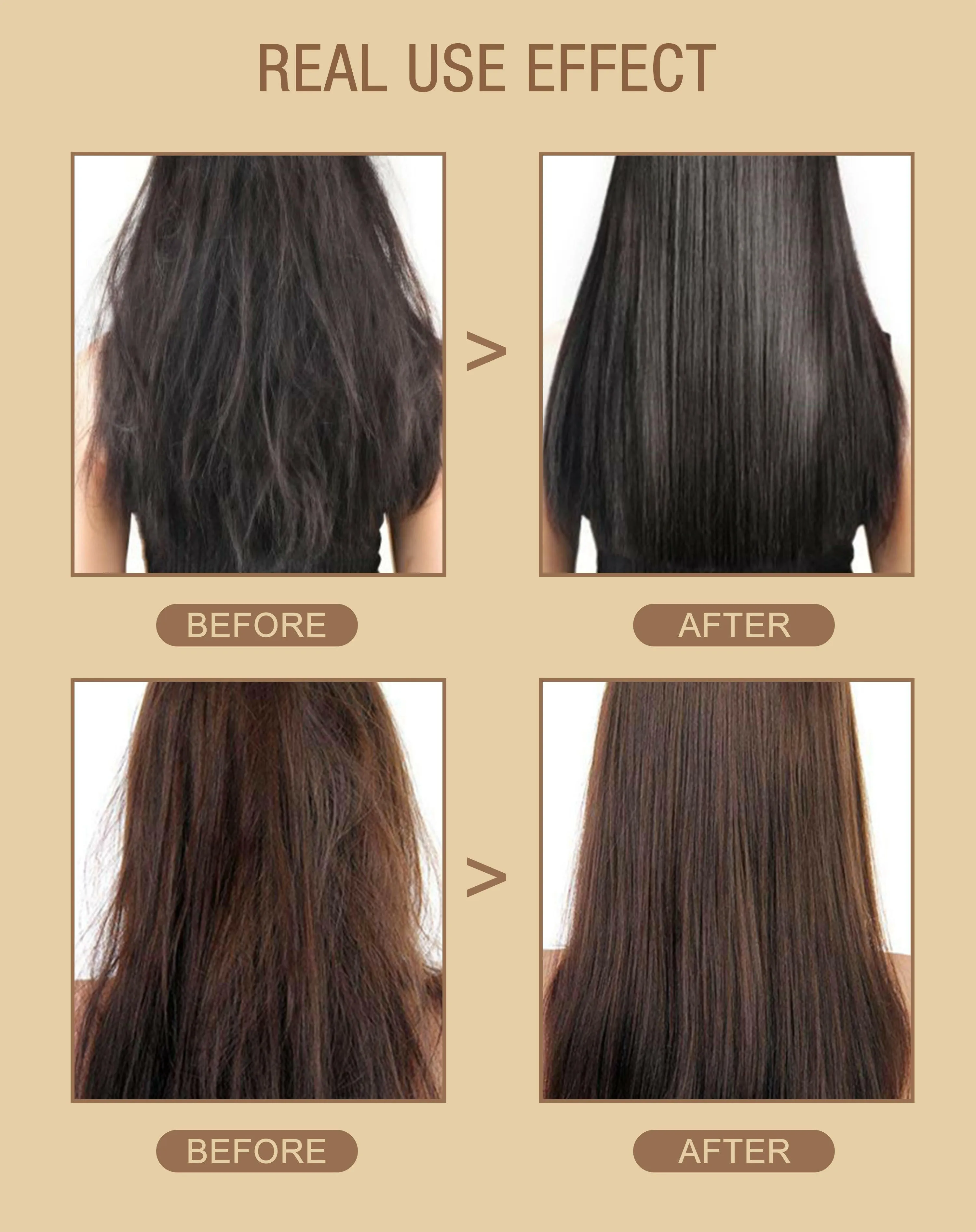 Hair Straightener Cream with Applicator Comb Brush & hair mask - Herbishh