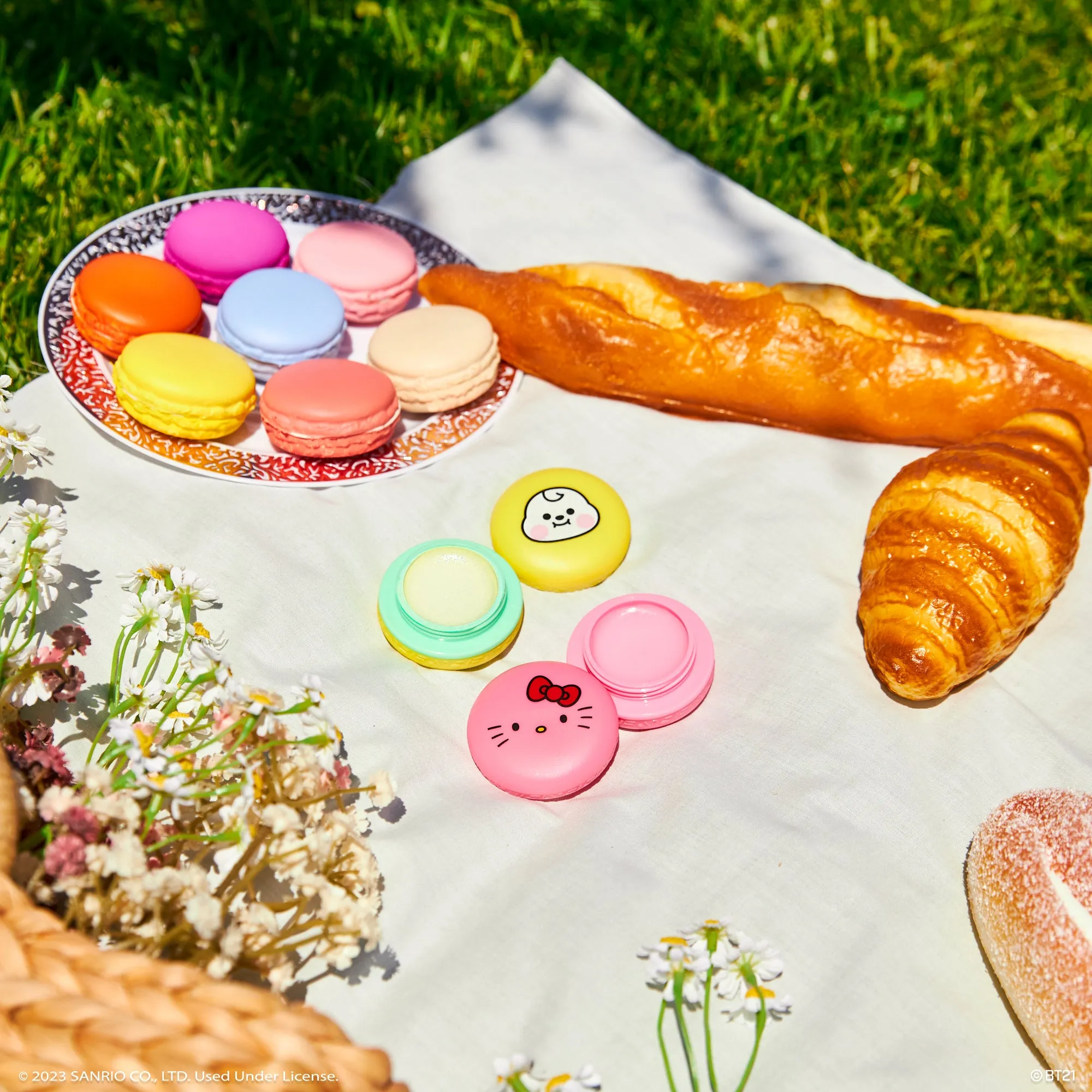 Hello Kitty & BT21 CHIMMY Moisturizing Macaron Lip Balm Duo