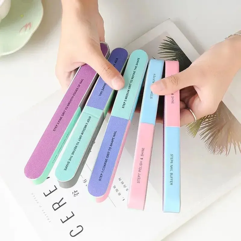 HUXIABEAUTY Nail Polishing Manicure Set Nail Buffer 7 Sides Sandpaper Nail File