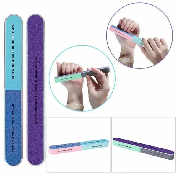 HUXIABEAUTY Nail Polishing Manicure Set Nail Buffer 7 Sides Sandpaper Nail File