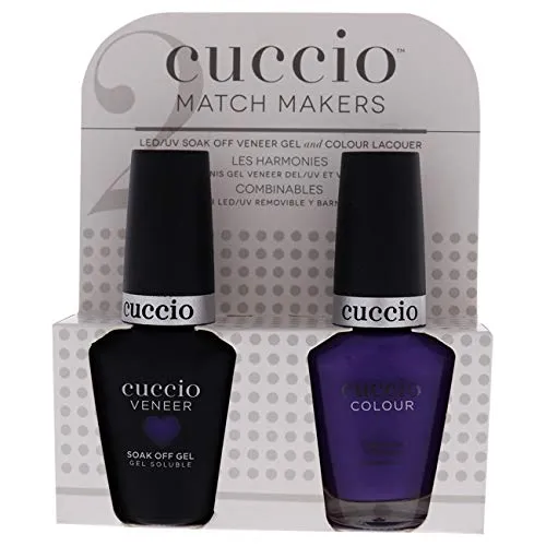 Match Makers Set - Water You Doing by Cuccio for Women - 2 Pc 0.44oz Veneer Soak Of Gel Nail Polish, 0.43oz Colour Nail Polish