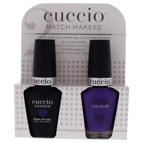 Match Makers Set - Water You Doing by Cuccio for Women - 2 Pc 0.44oz Veneer Soak Of Gel Nail Polish, 0.43oz Colour Nail Polish