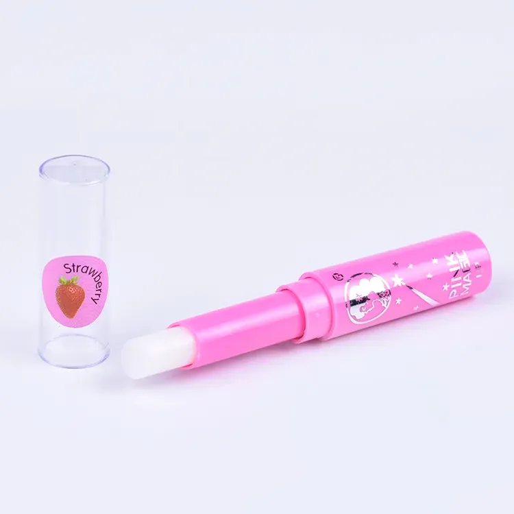 Miss Beauty New long lasting strawberry flavor fruit juice vitamin C changeable color lipsticks pink magic lipstick