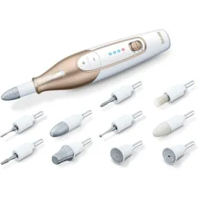 Mp 64 Manicure/pedicure set with rechargeable battery and 10 nail care attachments with LED light , Beurer