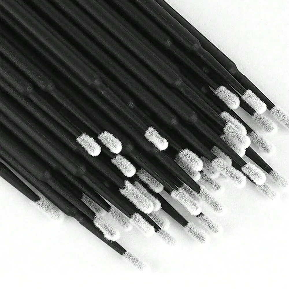 (NET) 100 Pcs  Disposable Micro Applicators Brush for Makeup and Personal Care Cosmetic Micro Brush