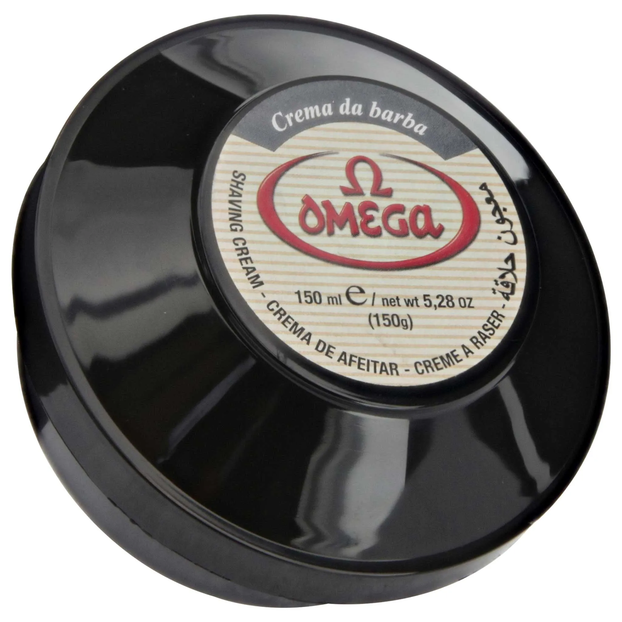 Omega Shaving Cream and Brush with Stand Kit
