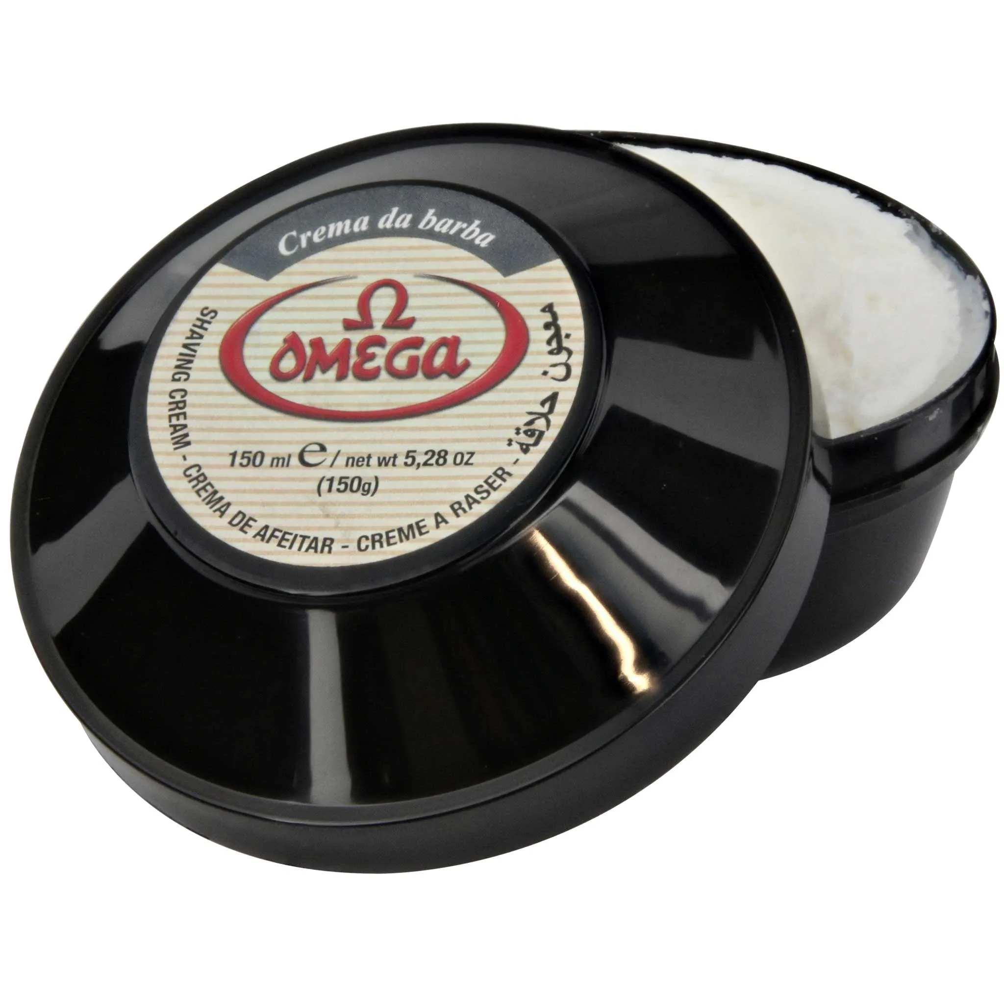 Omega Shaving Cream and Brush with Stand Kit