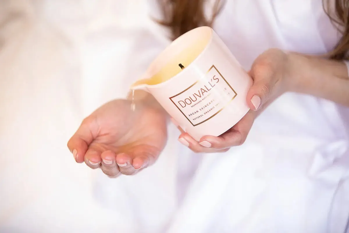 Organic Argan Skincare Candle, Forbidden Spices 180g | Intensely Nourishing and Hydrating Body Treatment