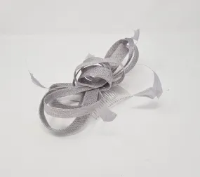 Pearl Silver Grey Looped Feather Comb Fascinator