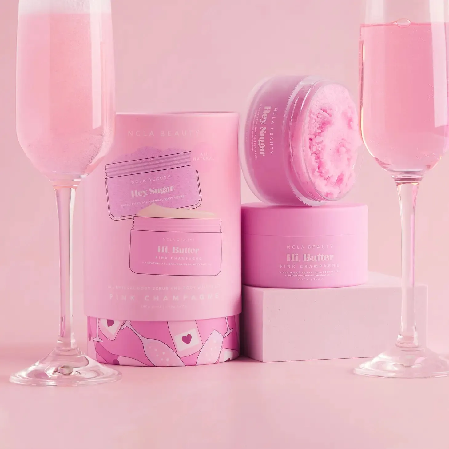 Pink Champagne Body Scrub   Body Butter Gift Set