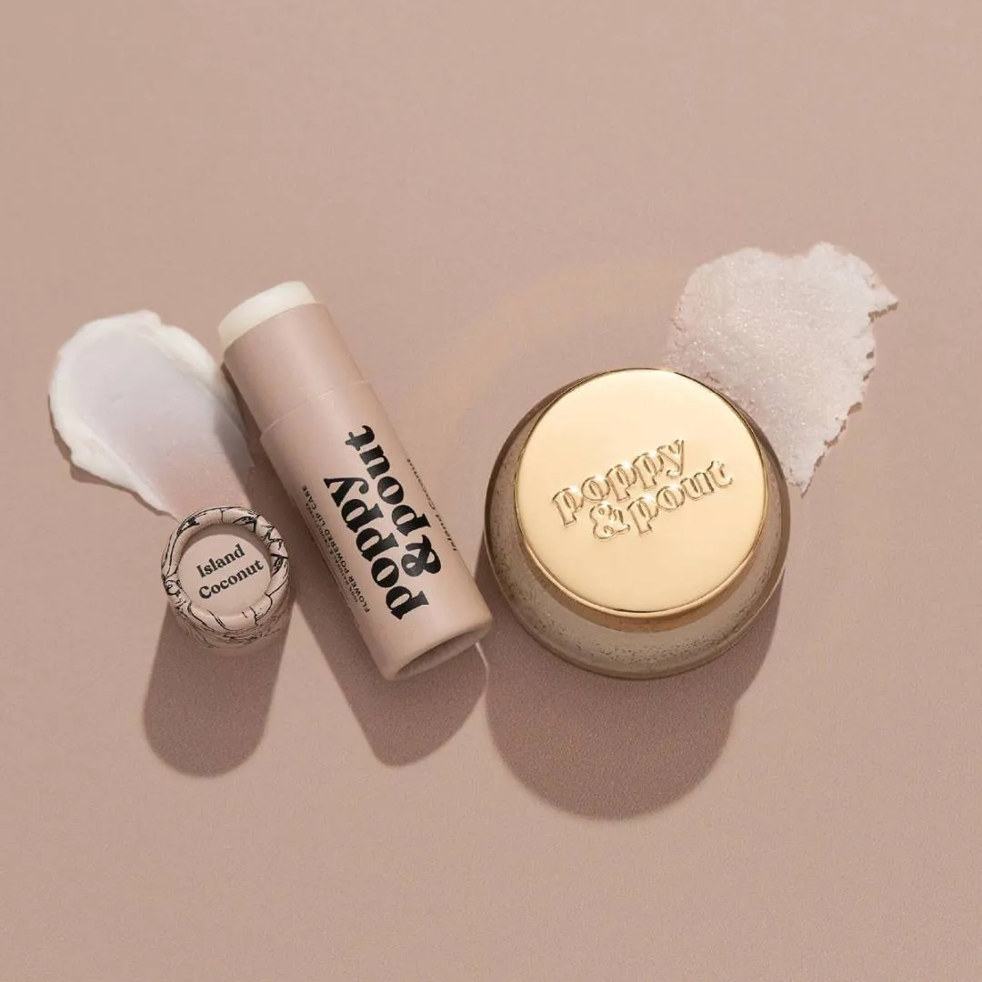 Poppy & Pout | Lip Care Duo, Island Coconut