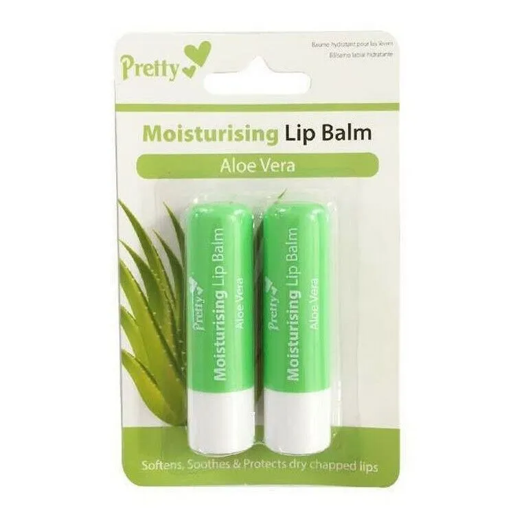 Pretty Moisturising Lip Balm Aloe Vera 2 Pack