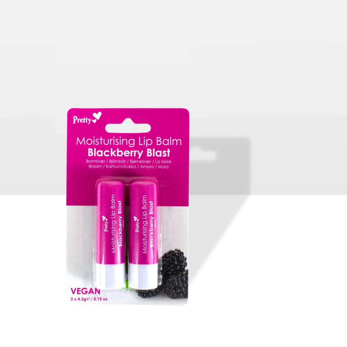 Pretty Moisturising Lip Balm Blackberry Blast 2 Pack