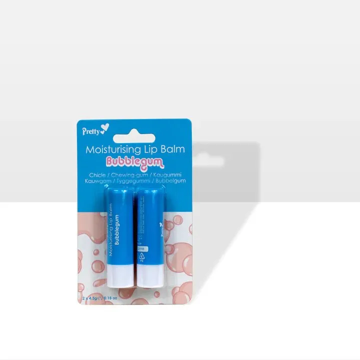 Pretty Moisturising Lip Balm Bubblegum 2 Pack