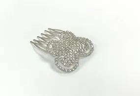Silver Diamanté Butterfly Comb Clip