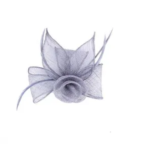 Silver Grey Flower Bud Comb Fascinator