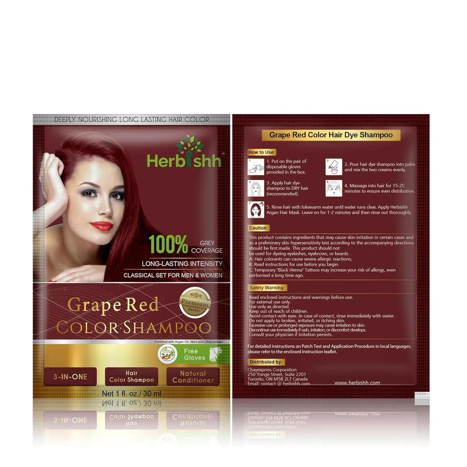 Travel size Color Shampoo Sachets - Herbishh