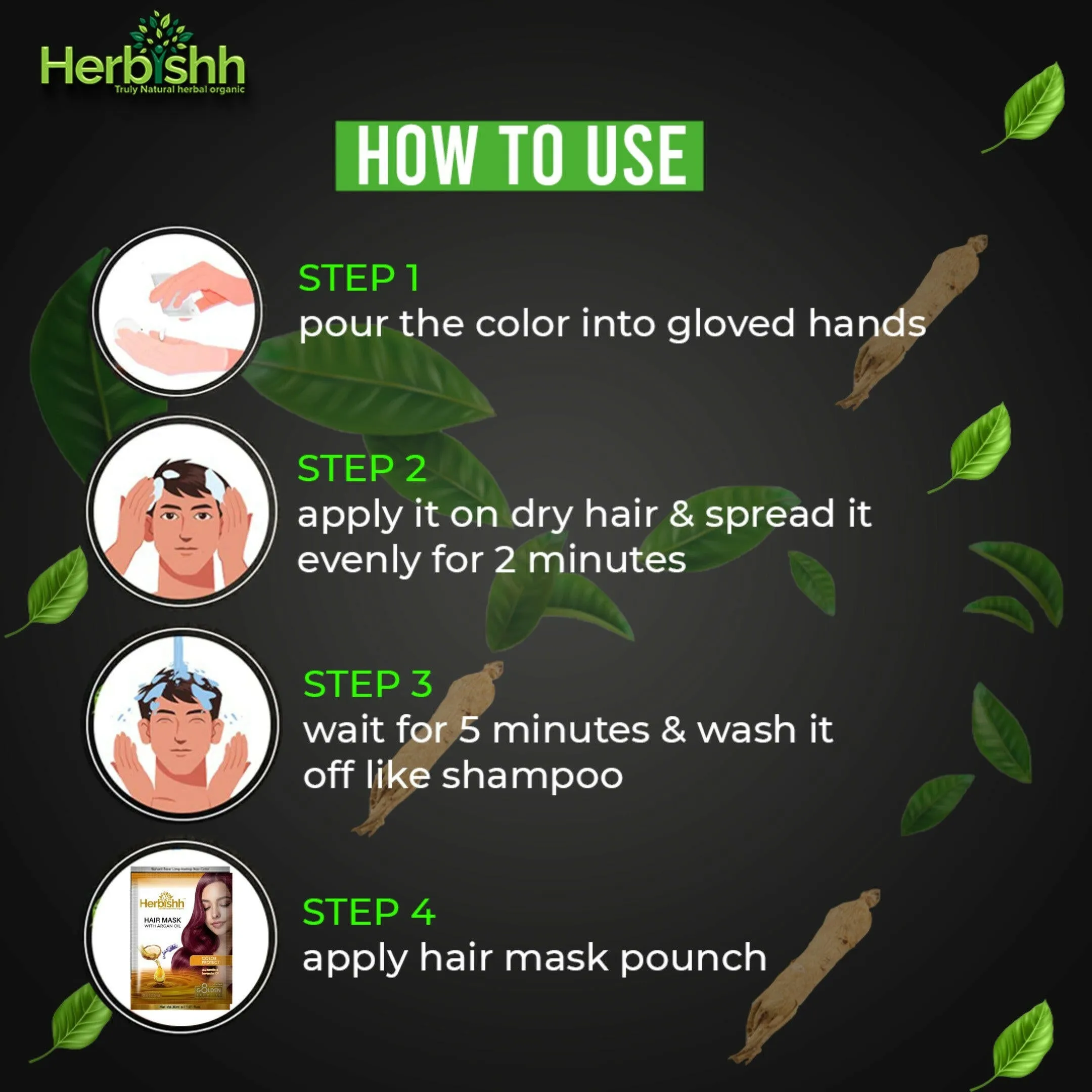 Travel size Color Shampoo Sachets - Herbishh