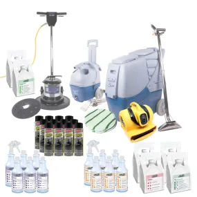Trusted Clean 'Maximum' Contractor Carpet Cleaning Package w/ Extractor, Floor Buffer & Spotter