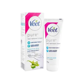 Veet Pure Hair Removal Cream Aloe Vera Extract For Sensitive Skin 50g